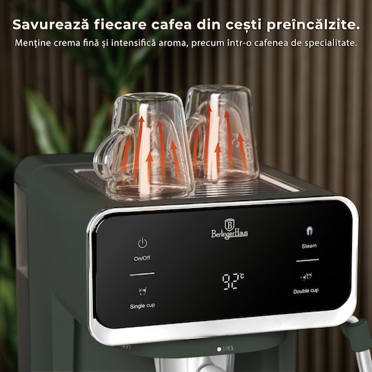 Berlinger Haus Automatic Espresso Machine 950W Pressure 20bar Green BH-9850