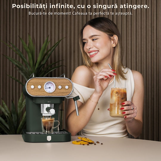 Berlinger Haus Μηχανή Espresso 950W Πίεσης 20bar Πράσινη BH-9857