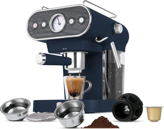 Berlinger Haus Μηχανή Espresso 950W Πίεσης 20bar Μπλε BH-9858