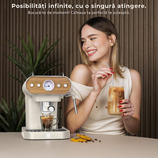 Berlinger Haus Μηχανή Espresso 950W Πίεσης 20bar Γκρι BH-9854