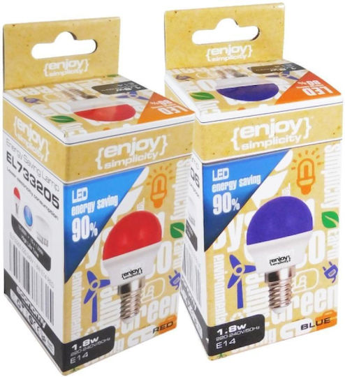 Elvhx LED крушки 1.8W за фасунга E14 Червен 10бр