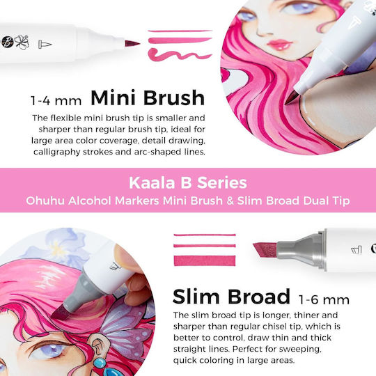 Ohuhu Kaala B Drawing Markers with Double Tip Set 60 Colours