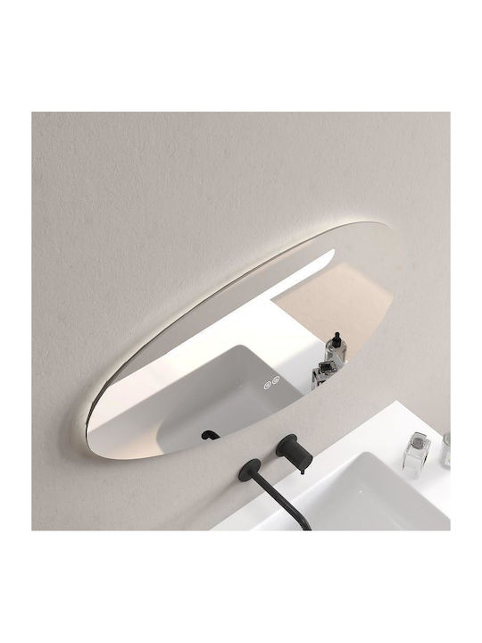 Inter Ceramic Oval Oglindă de Baie Lumini LED Atingere 90x90cm