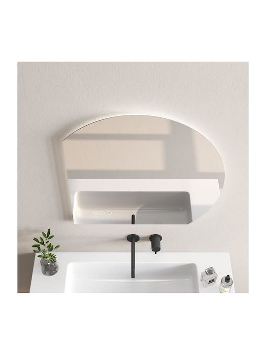 Inter Ceramic Juliet Semicircular Oglindă de Baie Lumini LED Atingere 80x80cm Argintiu