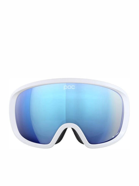 Poc Fovea Masca de schi și snowboard Pentru adulți Alb cu Lentilă în culoarea Albastru
