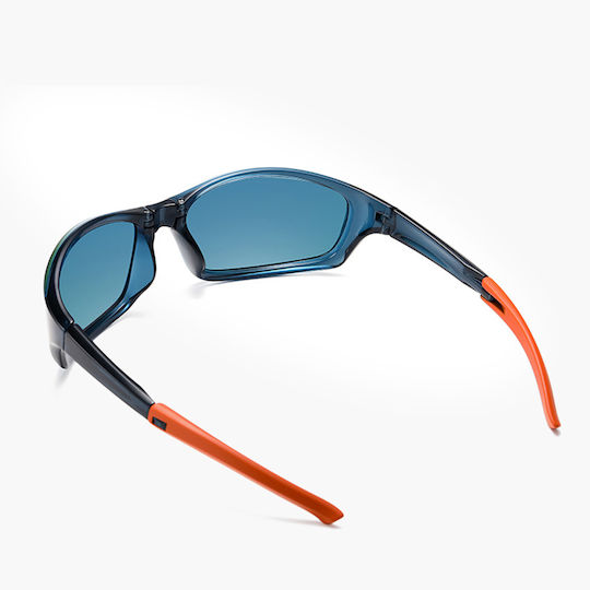 Techsuit Γυαλιά Ποδηλασίας 24101 με Μπλε Σκελετό και Polarized / Σκούρους Φακούς
