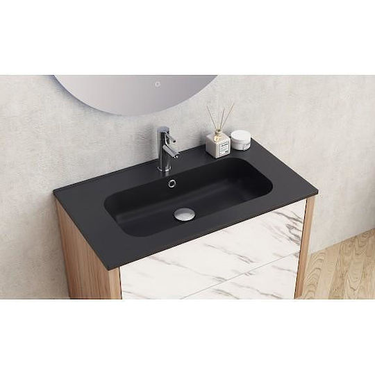 Inter Ceramic Шкаф със Мивка Д80xШ45.3xВ50см Черен
