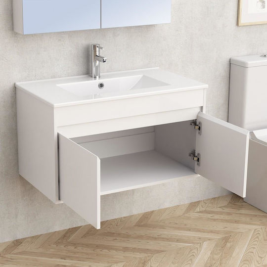 Inter Ceramic Шкаф със Мивка Д80xШ45xВ45см Бял