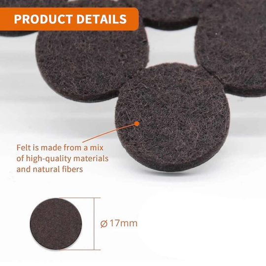 Uncle George 01.07.02-0007 Round Felts with Sticker 17mm 40pcs