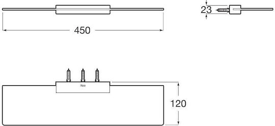 Roca Стенен Рафт за баня Стъклен 45x12x2.3см