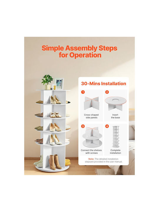 Plastic Shoe Organizer 59.8x59.8x135cm