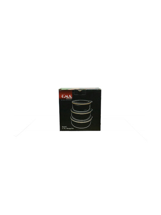 OMS Collection Inox Lunch Box Black 3pcs