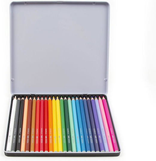 Set 24 Watercolor Pencils In A Metal Box Kidea Kamp24ka