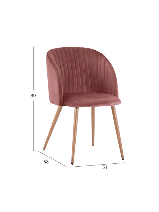 Leah Dining Room Velvet Armchair Rotten Apple 51x58x81cm