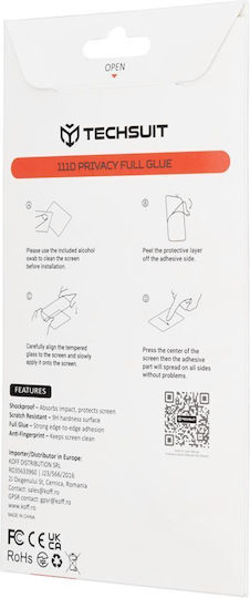 Techsuit Vollkleber Privatsphäre Vollflächig gehärtetes Glas Schwarz (OnePlus 15)