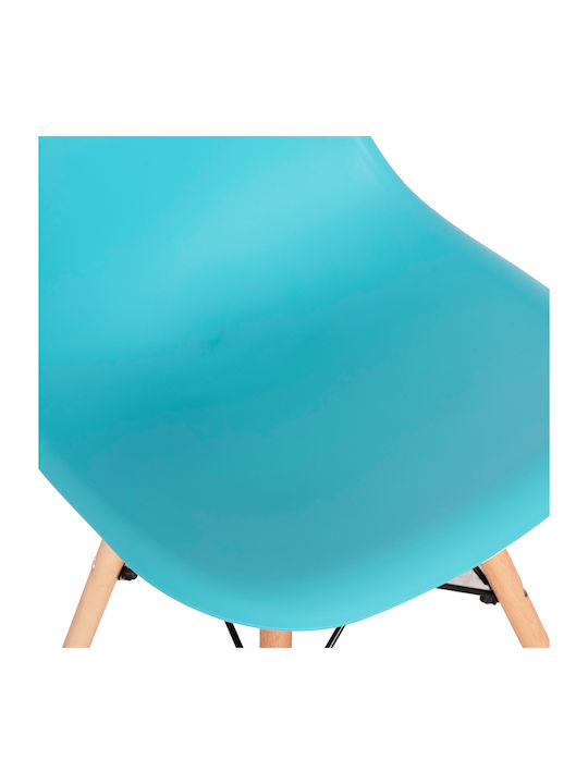 Twist Twist Dining Room Wooden Chair Turquoise 46x50x82cm