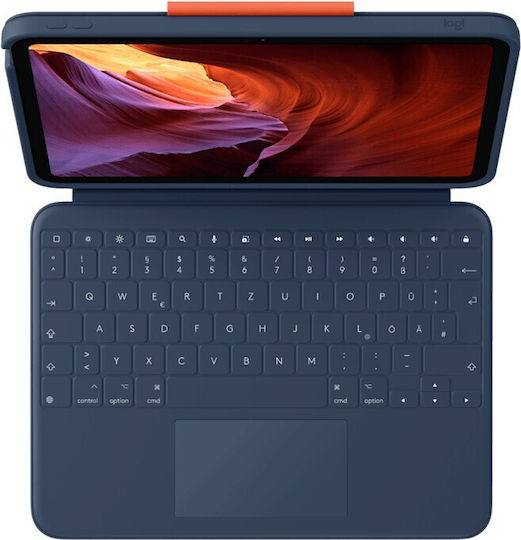 Logitech Combo 4 Touch Флип капак Устойчив с Клавиатура Син (iPad 10-то поколение) 920-011182