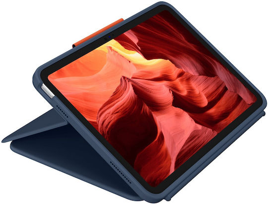 Logitech Combo 4 Touch Флип капак Устойчив с Клавиатура Син (iPad 10-то поколение) 920-011182