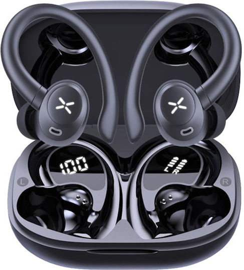 Techsuit AirTune 100 In-ear Bluetooth Handsfree Earphones with Sweat Resistance and Charging Case Black
