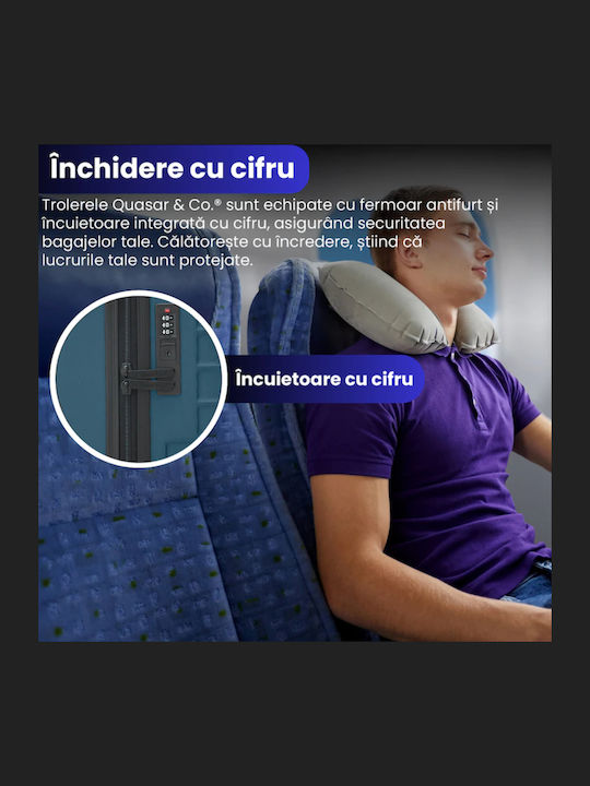 Quasar Valize de Călătorie Dure Albastru Petrol cu 4 roți Set 4buc