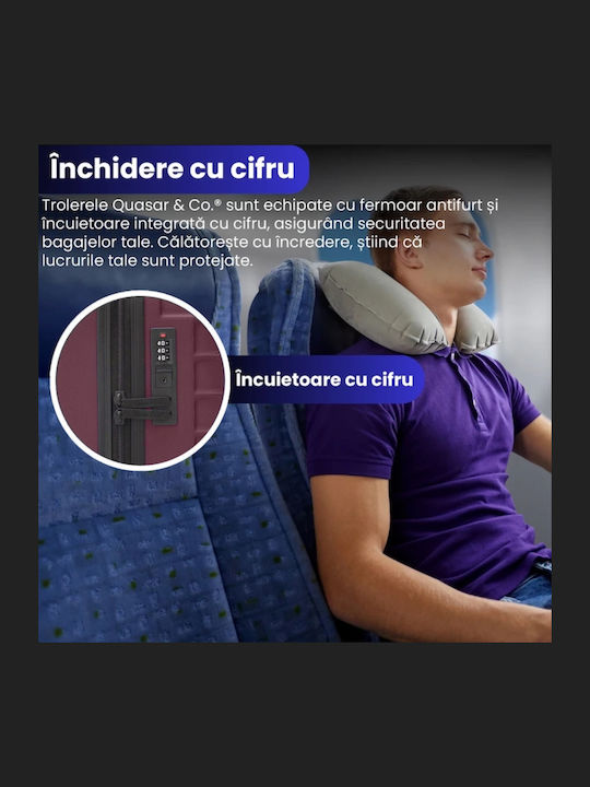 Quasar Valize de Călătorie Dure Burgundia cu 4 roți Set 4buc