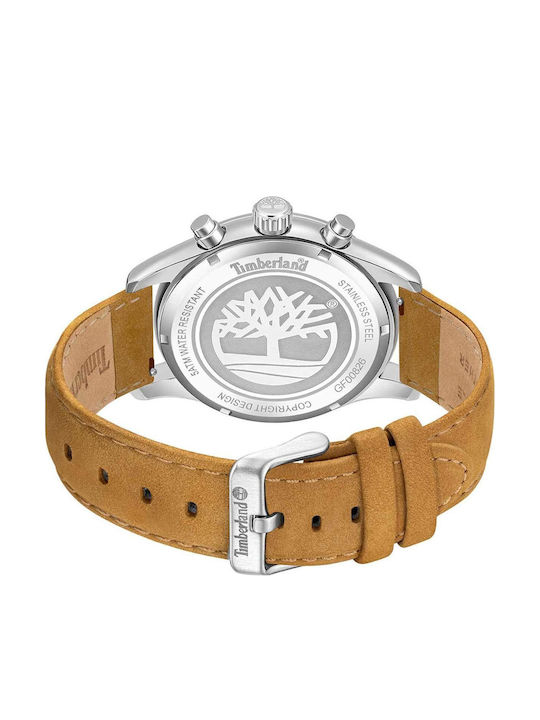 Timberland Timberland Мъжки Часовник 44mm На Батерия С Кафява Кожена Каишка