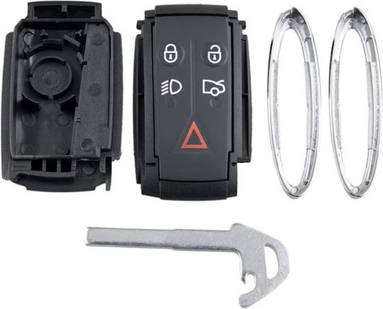 Husă Cheie Auto Jaguar 5 Butoane Compatibilă Cu Modelele Jaguar Xf Xfr Xk Xkr X-type S-type 2006-2015
