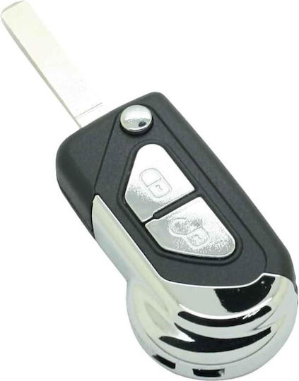 Husă Cheie Auto Tip Briceag 2 Butoane Compatibil Citroen Ds3 C3 Va2 Lamă