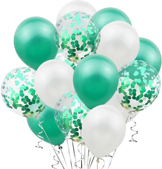 Set of 15 Balloons Latex Green 30cm