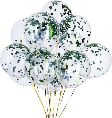 Set of 15 Balloons Latex Green 30cm