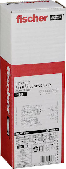 fischer Cement Bolts Phillips Metallic with Diameter M8 and Length 100mm 50pcs