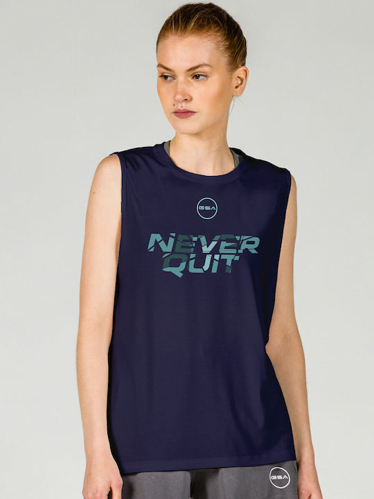 Women's Summer Sleeveless Blouse Navy Blue