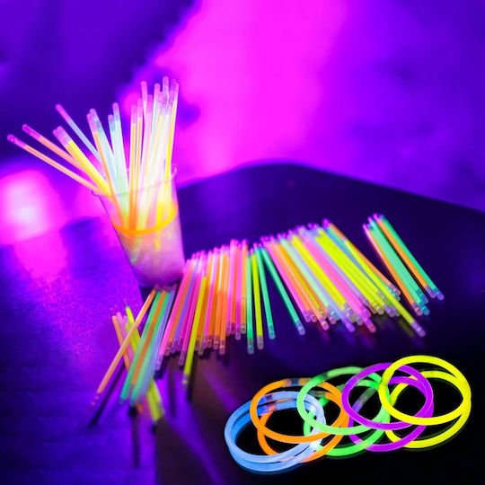 Set 100 Colorful Glowing Bracelets Parties Phosphorescent Glow Sticks Different Colors Bebelogic