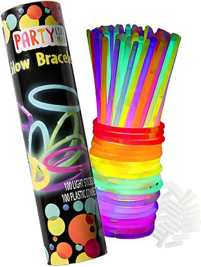 Set 100 Colorful Glowing Bracelets Parties Phosphorescent Glow Sticks Different Colors Bebelogic