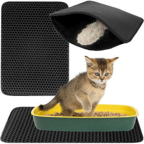 Covoraș De Litter Pentru Pisici Zola Mărime XXL 60 X 45 Cm Dublu Antiderapant Negru