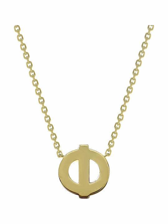 Kiriakos Gofas Halskette Monogramm "Φ" aus Vergoldet Silber