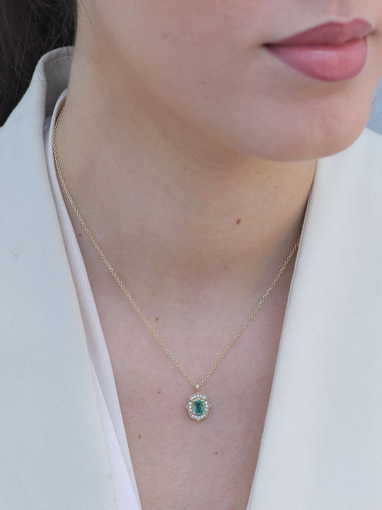 Halskette Rosette aus Gold 18k