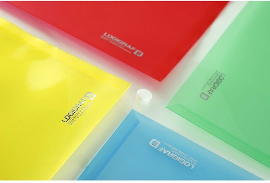 Logigraf Folder Transparent with Button for Paper A4 Green 10pcs