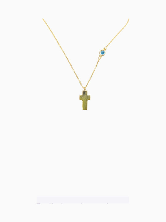 Damen Halskette Vergoldeter Silberkreuz Augen Silver925 Damen Halskette Vergoldeter Silberkreuz Augen Silver925