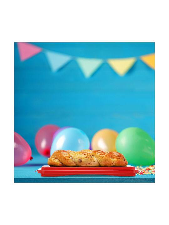 Relaxdays Lunchbox Kunststoff Rot 15x37cm 1Stück