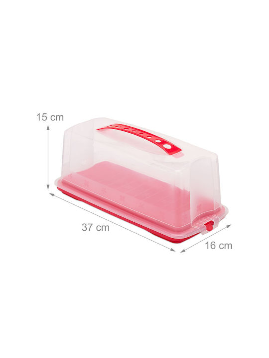 Relaxdays Lunchbox Kunststoff Rot 15x37cm 1Stück