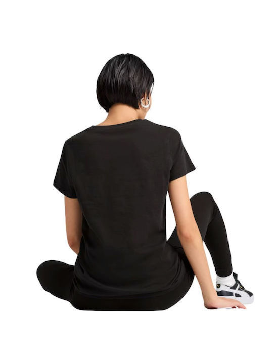 Women's Athletic T-shirt Black, Metallic Silver