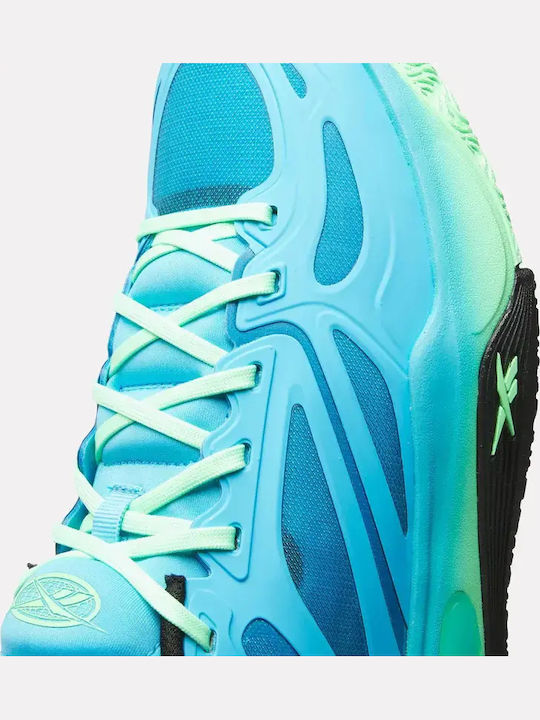 Engine A Low Basketball Shoes Future Cyan / Green Glow / Black