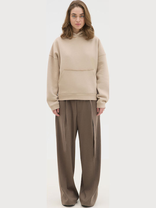 Sweatshirt with Hood Sand