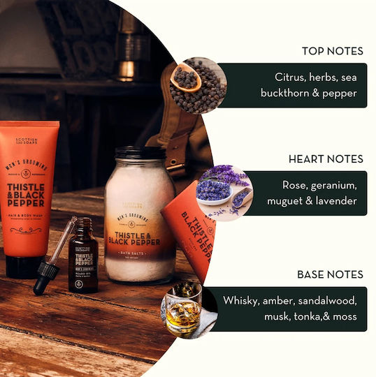 The Scottish Fine Soaps Thistle & Black Pepper Αφρόλουτρο σε Gel & Άρωμα Ξυλώδη 200ml