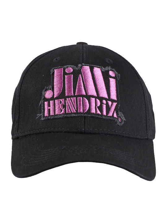 Jimi Hendrix Purple Stencil Logo Baseball Cap Black Jhxcap01pb