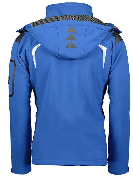 Techno Χειμωνιάτικο Μπουφάν Softshell Αδιάβροχο και Αντιανεμικό Blue