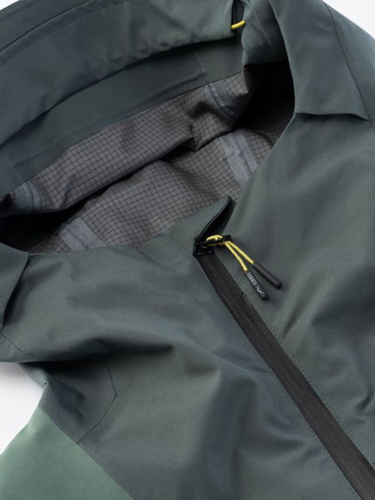 Winter Jacket Hardshell Waterproof and Windproof Green