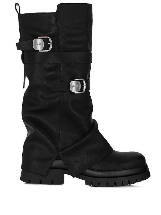 Leder Damenstiefel Schwarz