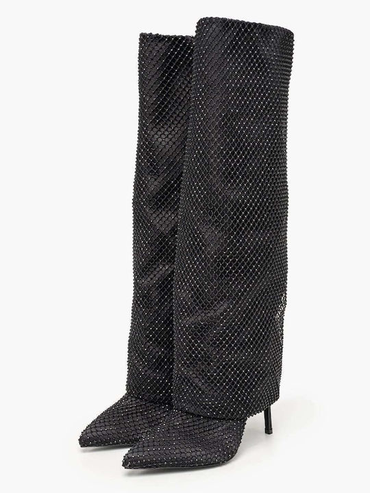Leder Damenstiefel Schwarz